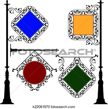 Clipart   Wrought Iron Signage  Fotosearch   Search Clip Art    