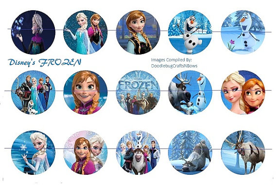 Disney S Frozen Anna Elsa Olaf Sven Kristoff Images 1 Inch Circle