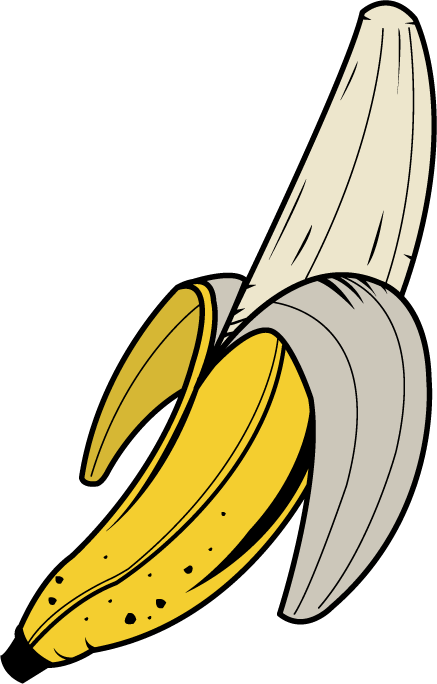 Free Clip Art  Food   Fruit   Peeled Banana