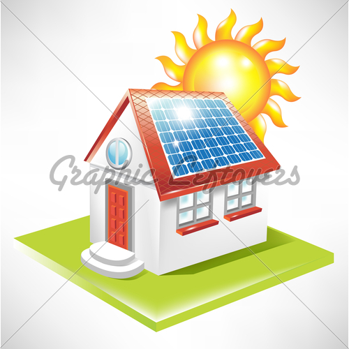 House With Solar Panel  Alternative Energy Icon
