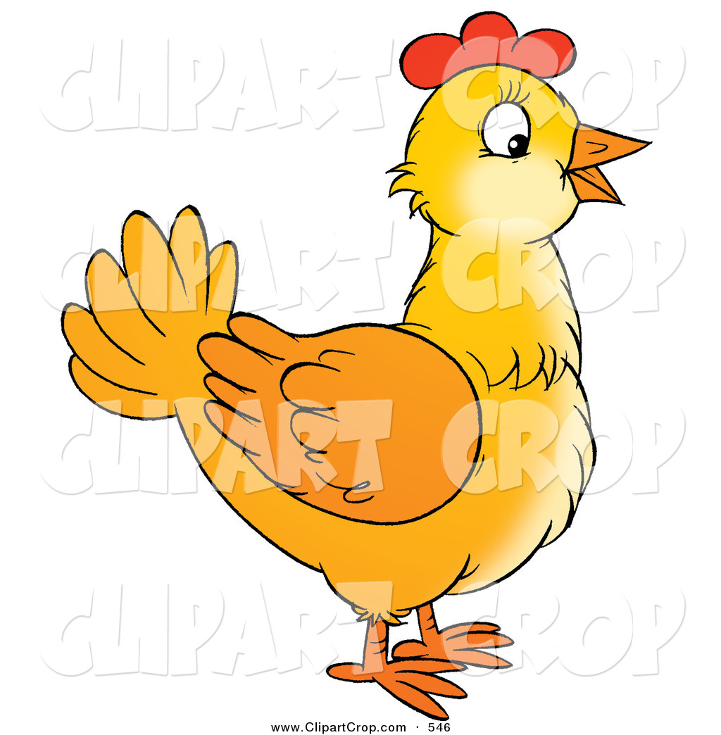 Larger Preview  Clip Art Of A Yellow Farm Hen In Profile By Alex    