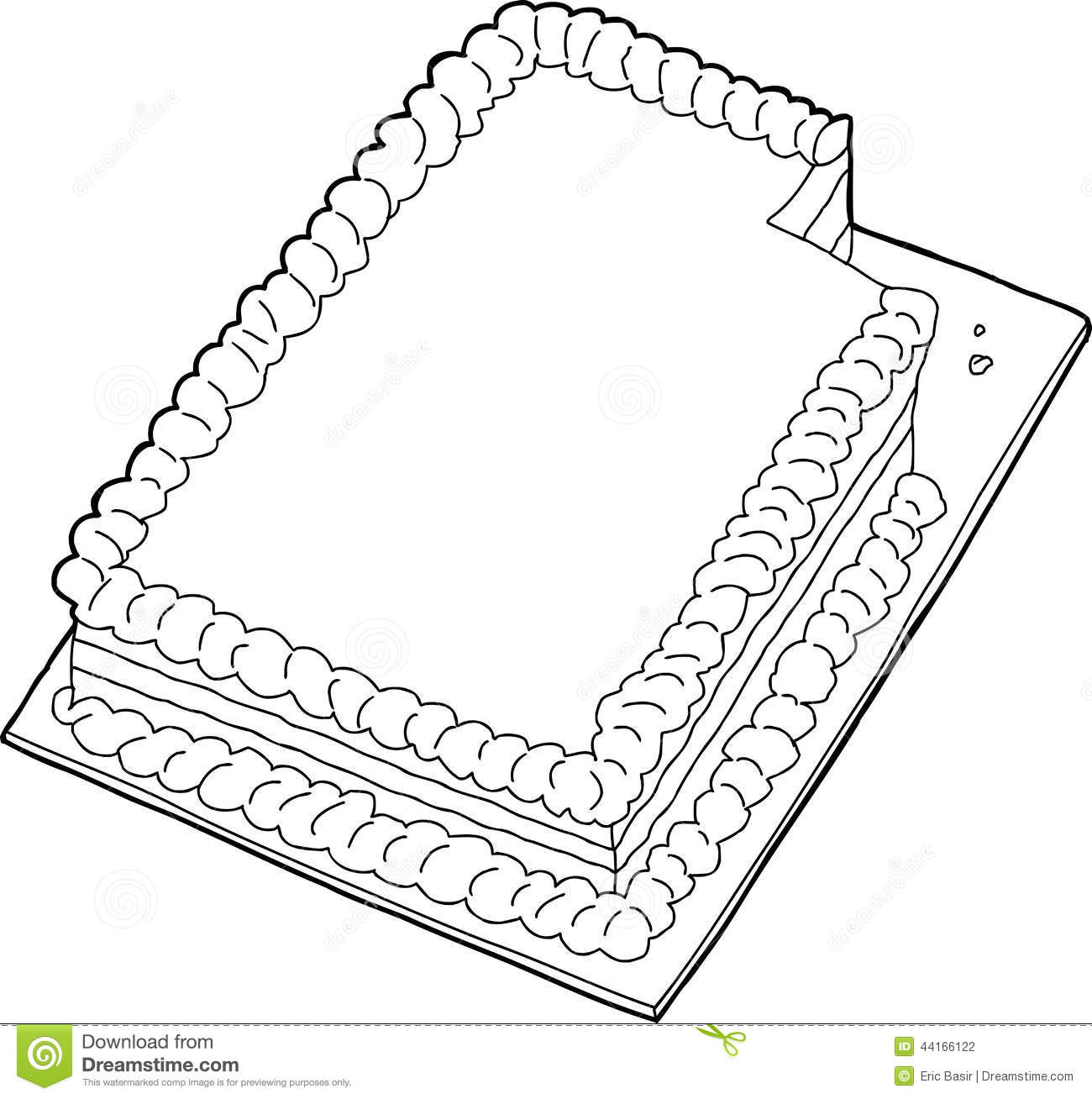 Outlined Cake With Missing Slice Stock Vector   Image  44166122