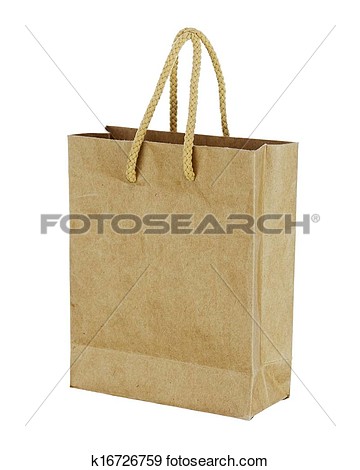 Recycle Brown Paper Bag Isolated On White Background  View Large Photo    