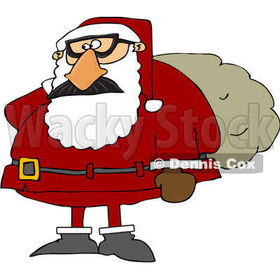 Royalty Free  Rf  Clipart Illustration Of Santa Wearing A Disguise And