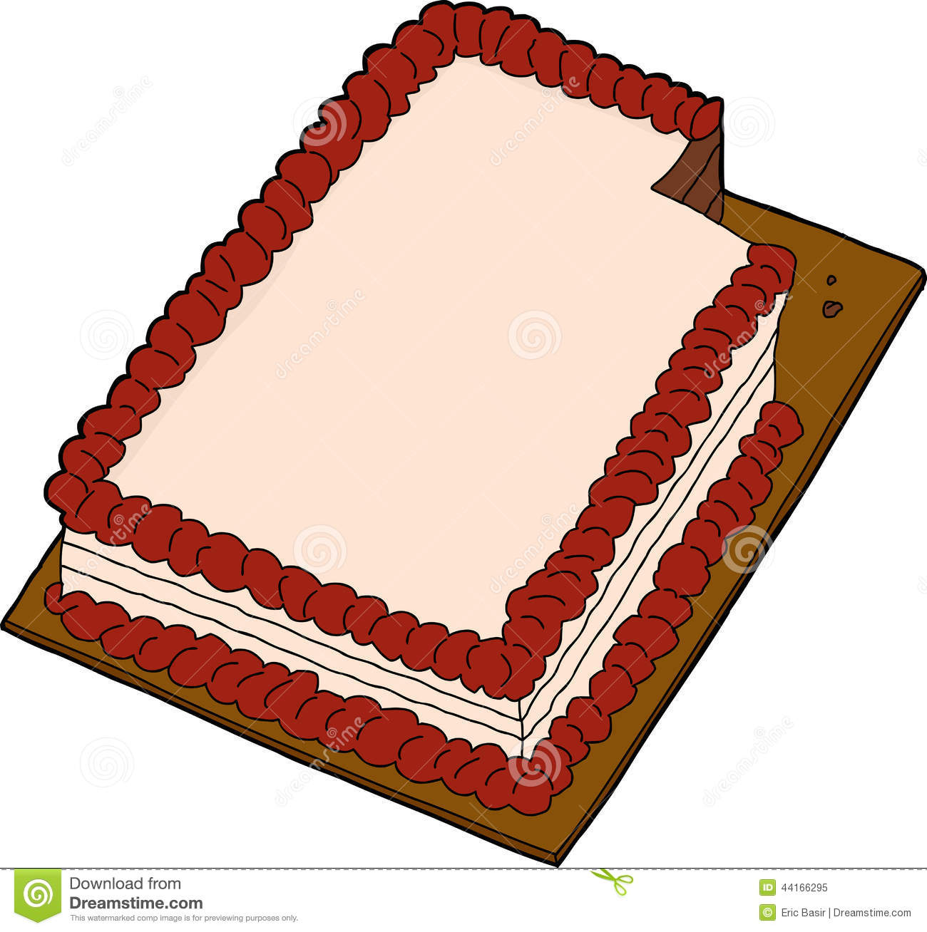 Sliced Cake Over White Stock Vector   Image  44166295