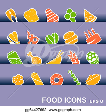 Stock Illustration   Food Icons  Clip Art Gg64427692