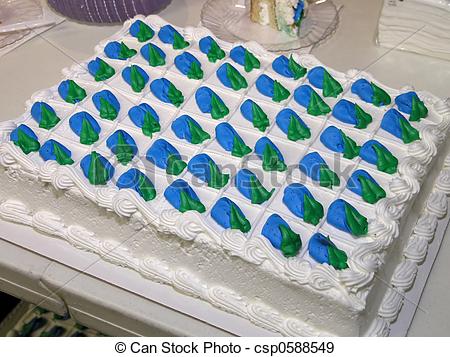 Stock Photographs Of Cake With Blue And Green Icing   Sheet Cake With    