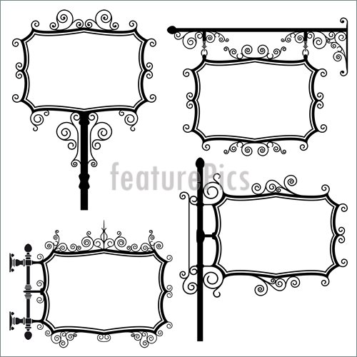Wrought Iron Signs Illustration  Stock Vector At Featurepics Com