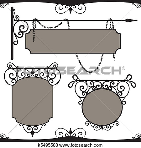 Wrought Iron Signs  K5495583   Search Clipart Illustration Fine Art