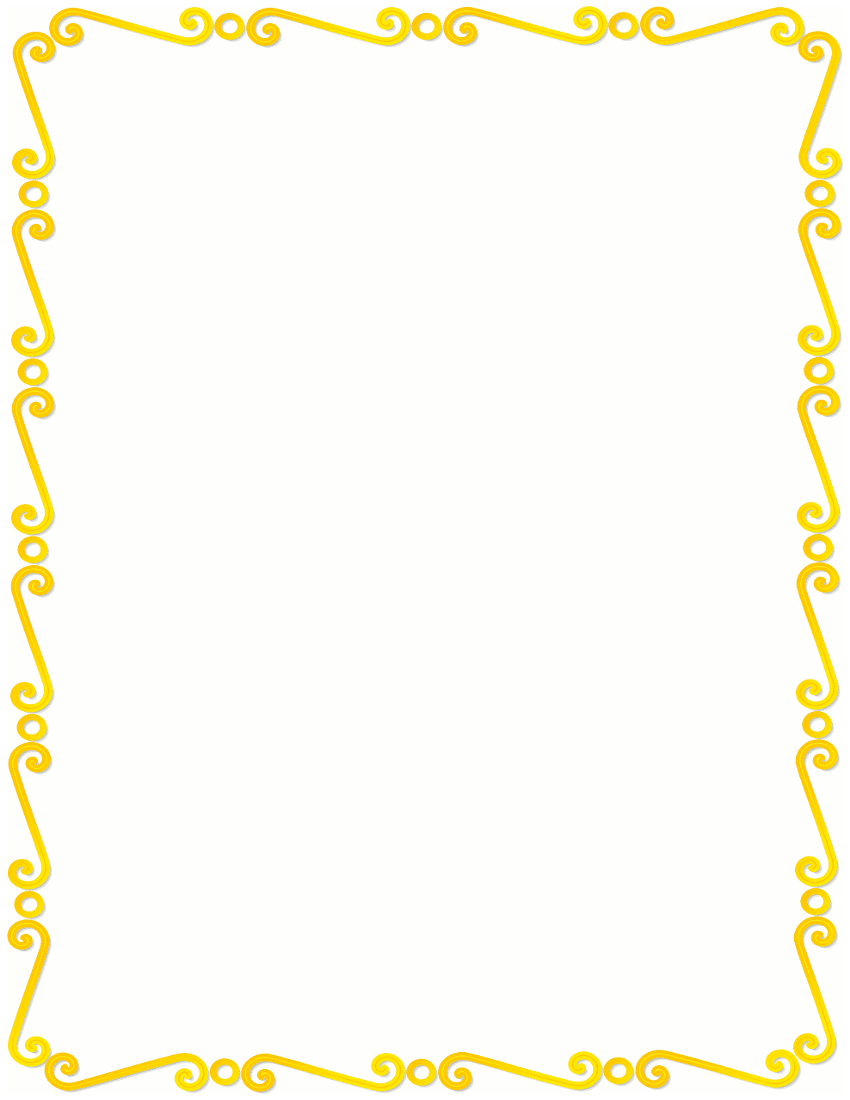 Yellow Spirals Border    Page Frames Spiral Border Yellow Spirals