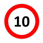 10 Speed Limit Sign   10 Speed Limitation Road Sign In White