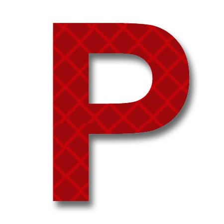 Afterglow   Retroreflective 2 Inch Letter P   Red   Package Of 10