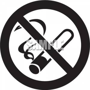 Black And White No Smoking Sign   Royalty Free Clipart Picture