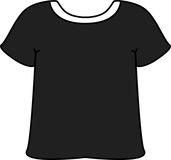 Black Tshirt With White Collar Clip Art   Black Tshirt With A White    