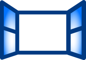 Blue Open Window Clip Art At Clker Com   Vector Clip Art Online    