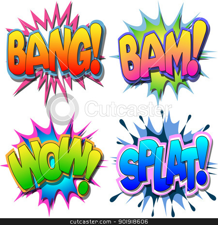 Clipart A Selection Of Comic Book Illustrations Bang Bam Wow Splat By