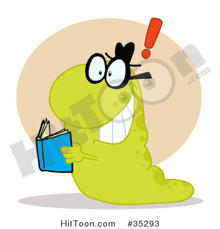 Clipart Illustration Of A Green Worm Coming To A Realization While