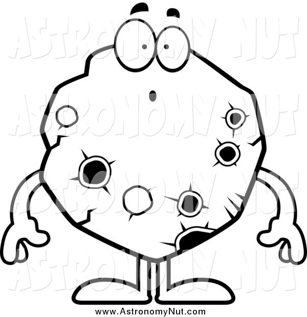 Clipart Of A Black And White Shocked Asteroid By Cory Thoman 1010 Jpg