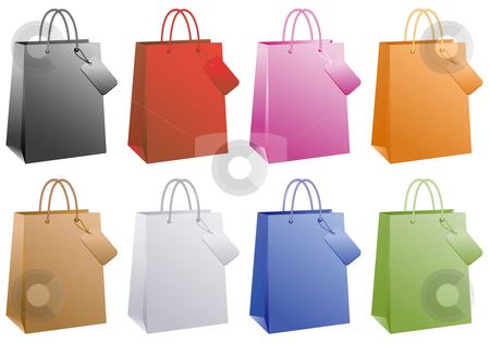 Colorful Shopping Bags Vector Stock Vector Clipart Shopping Bags