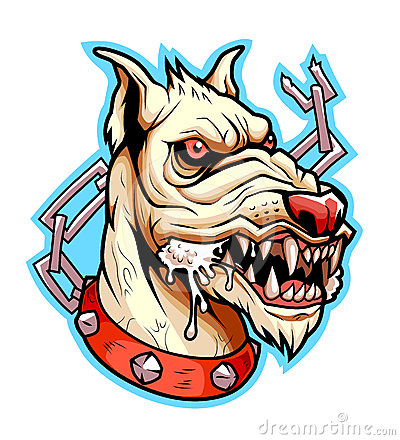 Evil Dog Cartoon Stylized Head Of The Evil Dog
