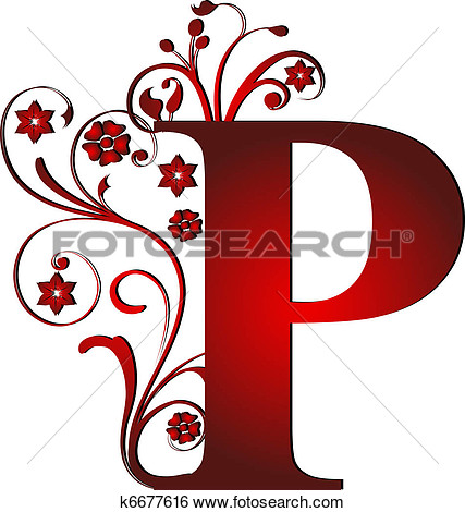 Fancy Letter P Capital Red Clipart   Free Clip Art Images