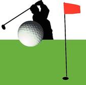 Golfer In Action Vector Silhouettes   Clipart Graphic