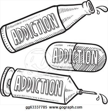 Illustration   Drug And Alcohol Addiction Sketch  Clip Art Gg63337785