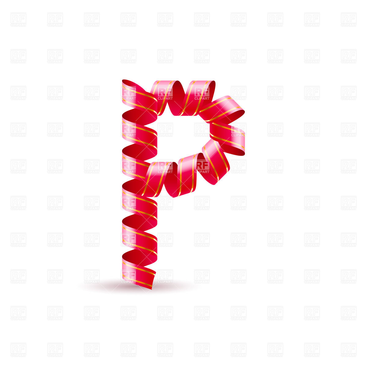 Letter P Made Of Red Paper Streamer Signs Symbols Maps Download