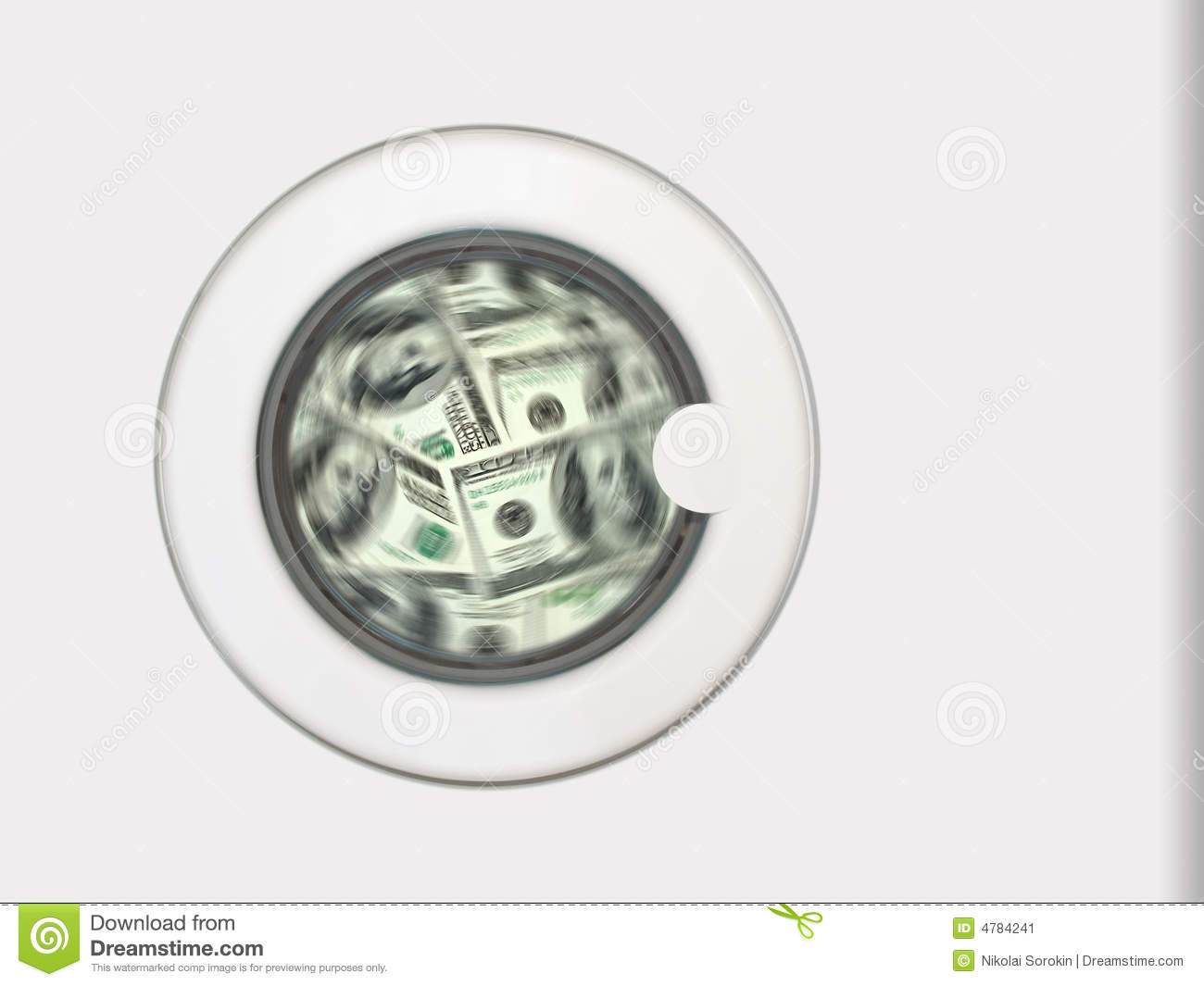 Money In Washing Machine Stock Image   Image  4784241