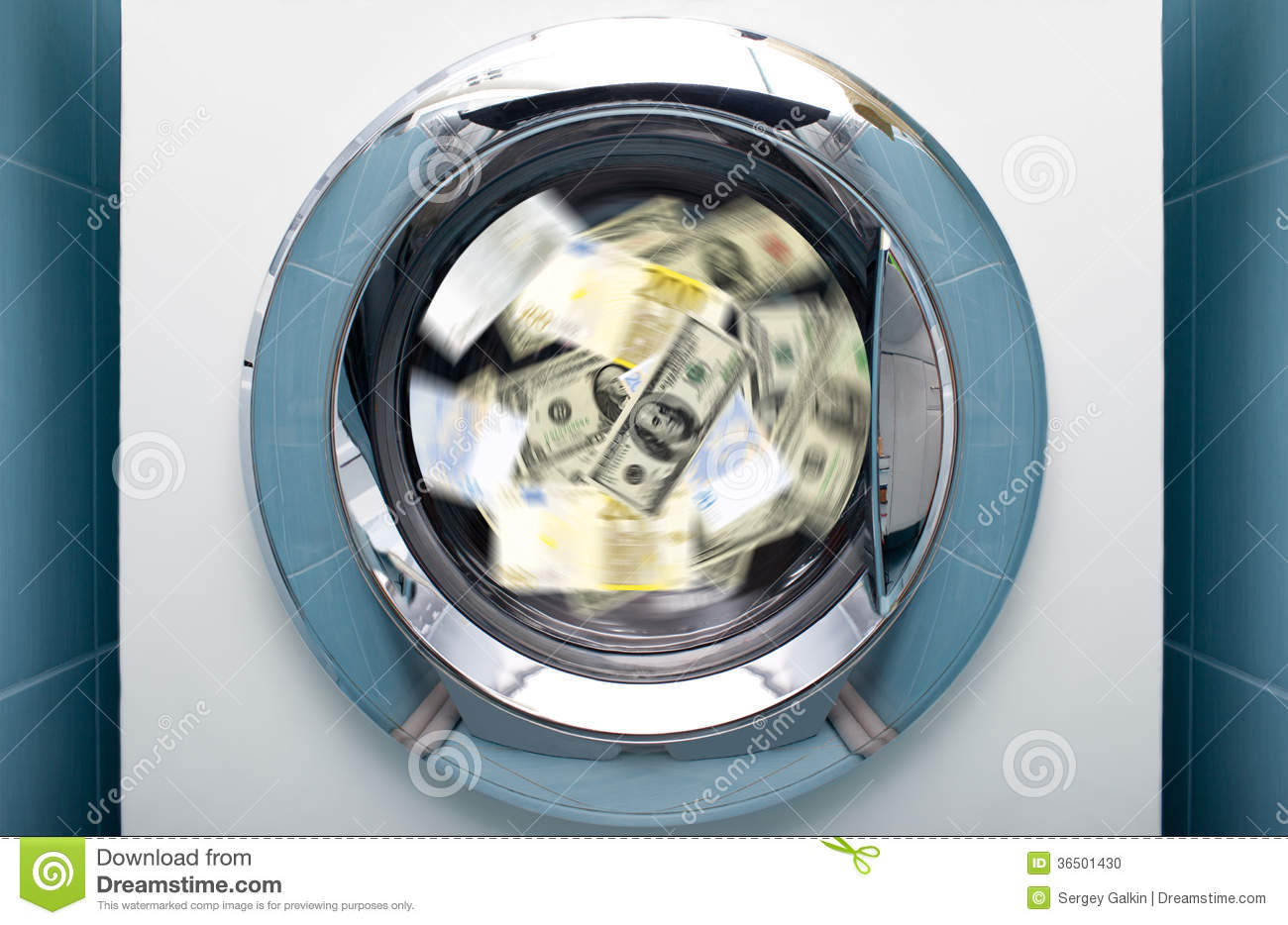 Money In Washing Machinedollars Euros 