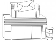 Post Office B W This Black And White Outline Illustration Post Office