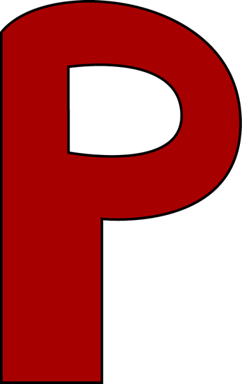 Red Letter P Clip Art Image   Large Red Capital Letter P