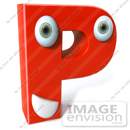 Royalty Free Clip Art Illustration Of A 3d Red Character Letter P On