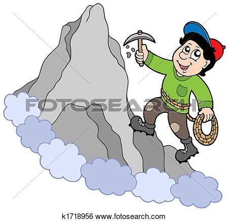 Stock Illustration Of Rock Climber On Mountain K1718956   Search Clip
