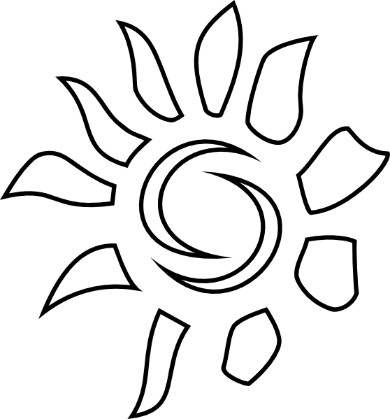 Sun Pattern Outline Clip Art At Clker Com   Vector Clip Art Online    