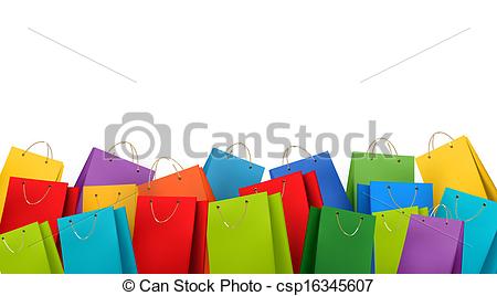 Vector   Background With Colorful Shopping Bags  Discount Concept