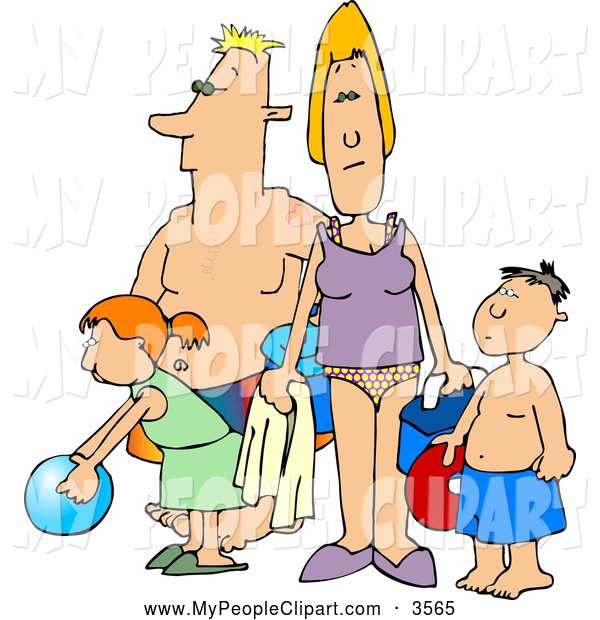 Beach With Their Son And Daughter People Clip Art Djart