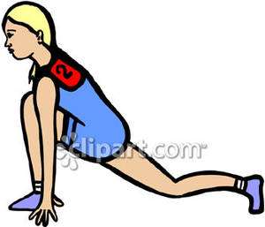 Before A Track And Field Competition   Royalty Free Clipart Picture