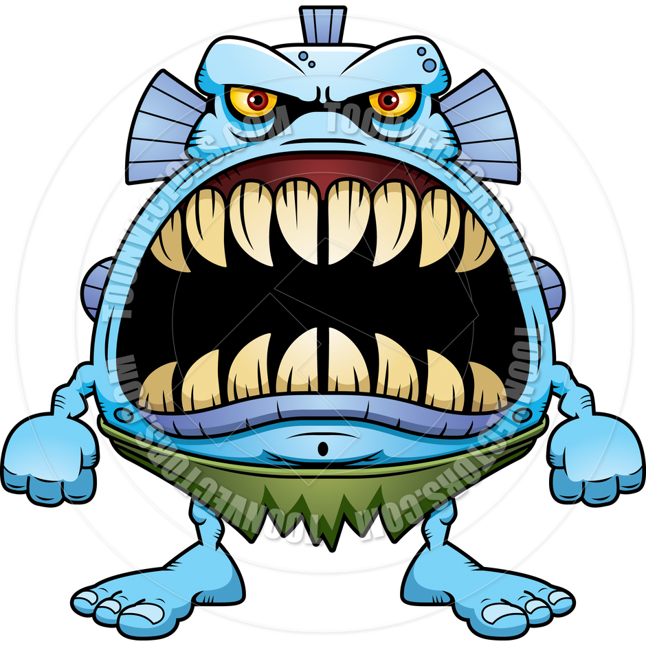 Cartoon Fish Creature Angry By Cory Thoman   Toon Vectors Eps  96535