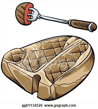 Clip Art   A Cartoon T Bone Steak   Stock Illustration Gg61134526