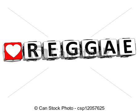 Clip Art Of 3d Love Reggae Button Click Here Block Text Over White