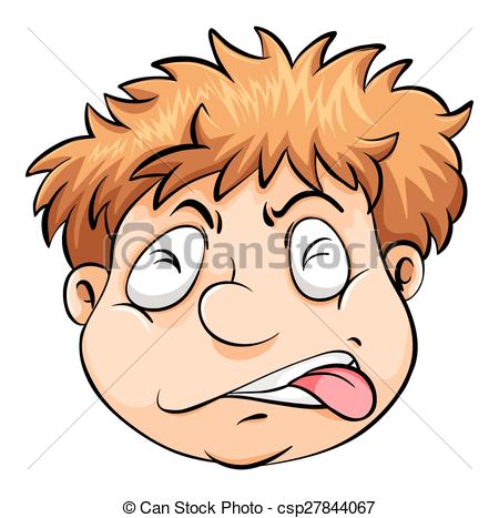 Clip Art Vector Of A Man Biting His Tongue   An Idiom Showing A Man