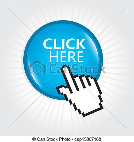 Clip Art Vector Of Click Here Design Over White Background Vector
