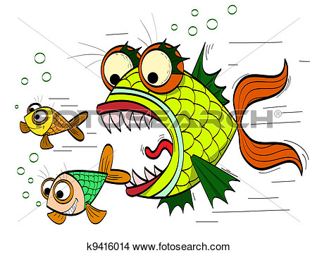 Clipart Of Angry Fish K9416014   Search Clip Art Illustration Murals