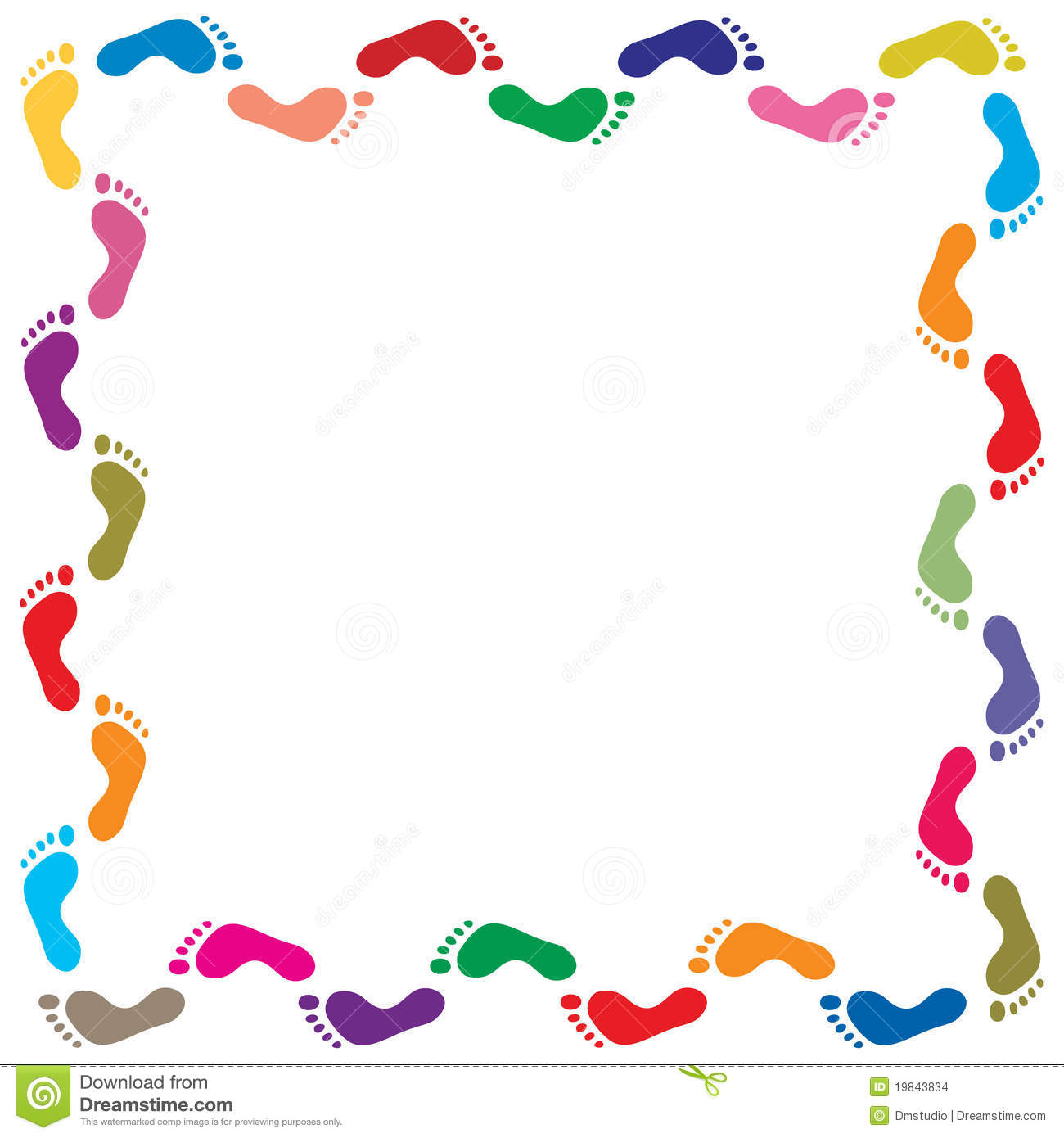 Colorful Footprints Border Stock Images   Image  19843834