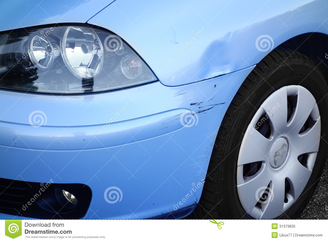 Dented Car Front Wing Royalty Free Stock Photo   Image  31379835