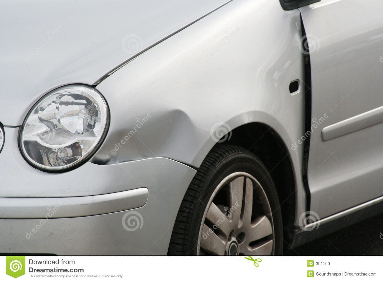 Dented Car Front Wing Stock Photo   Image  391100