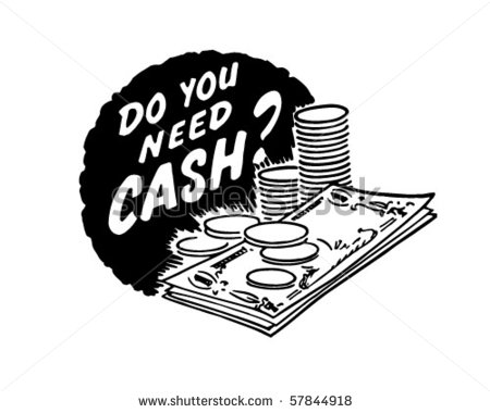 Do You Need Cash    Ad Header   Retro Clip Art Stock Vector 57844918