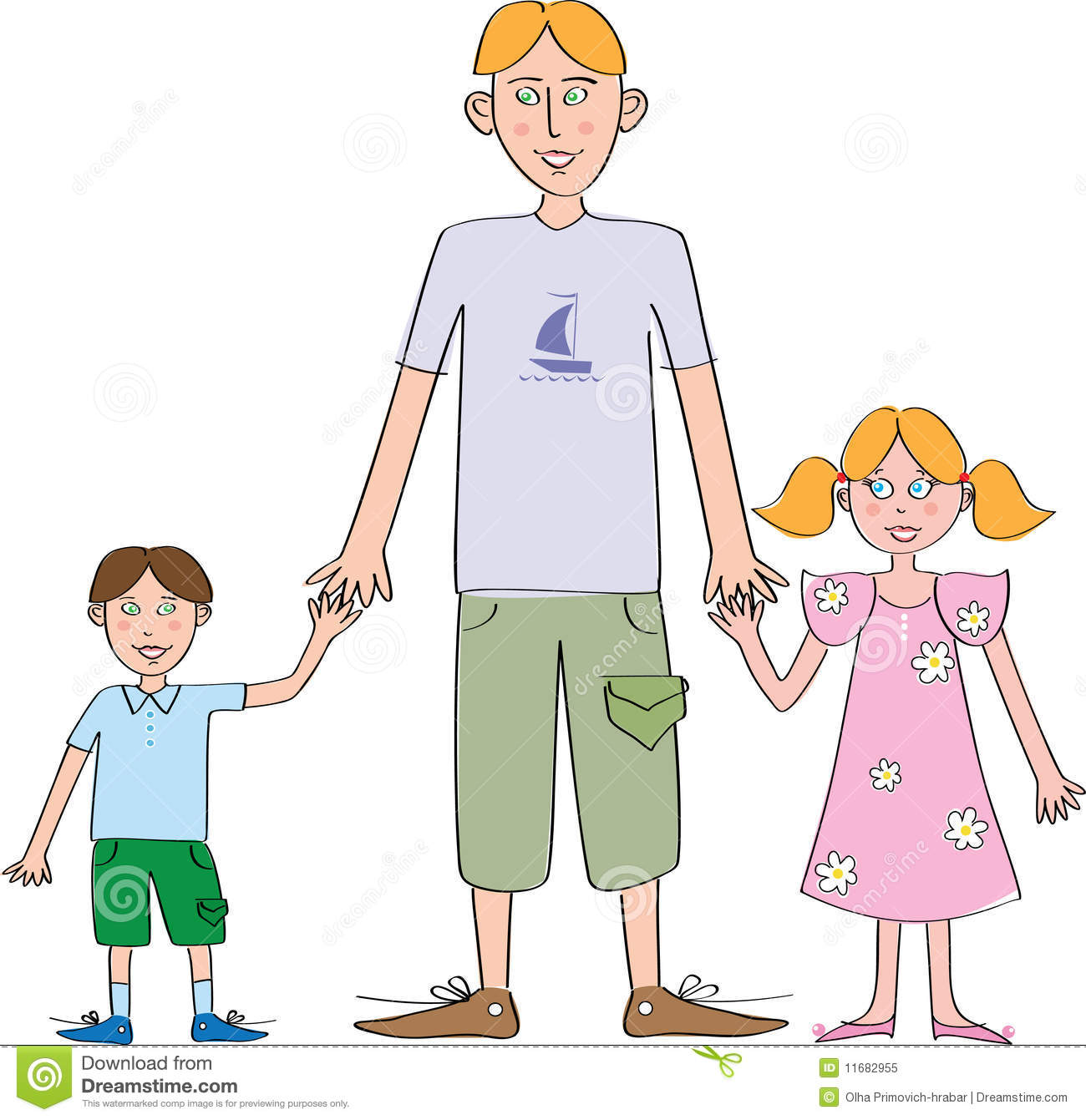 Father And Son Clipart Father With Daughter And Son