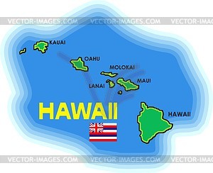 Hawaii Map   Vector Clip Art